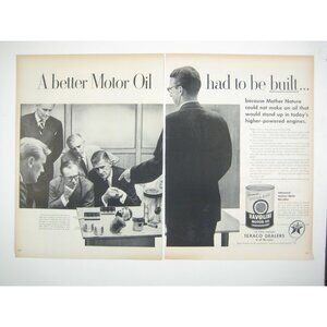 Vintage Texaco Havoline Motor Oil Advertisement 1950s Print 2 Page Car